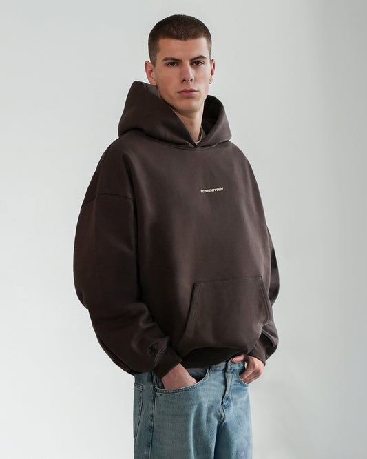 REV HOODIE CHOC BROWN
