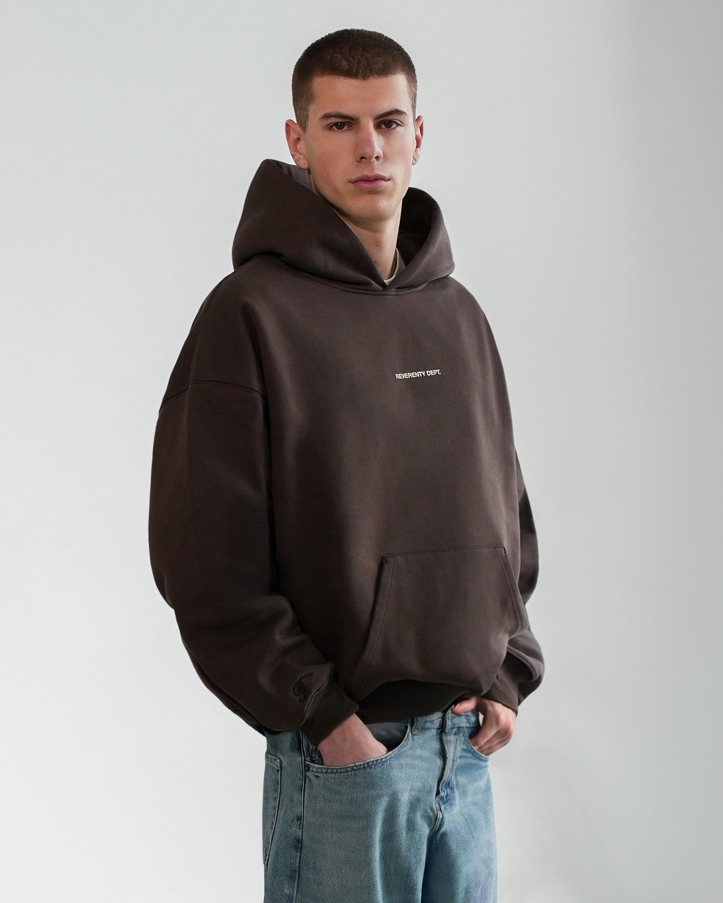 REV HOODIE CHOC BROWN