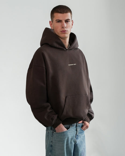 REV HOODIE CHOC BROWN